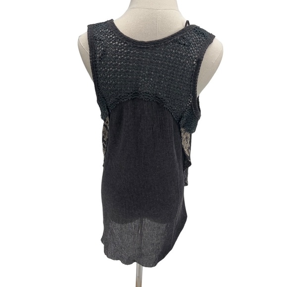 We The Free Gray Tan Geometric High Low Sleeveless Top Size Medium Women’s - Picture 3 of 7
